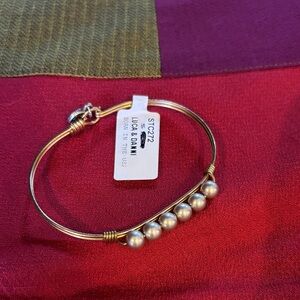 Luca + Danni Gold Wire Bracelet with Silver Beads